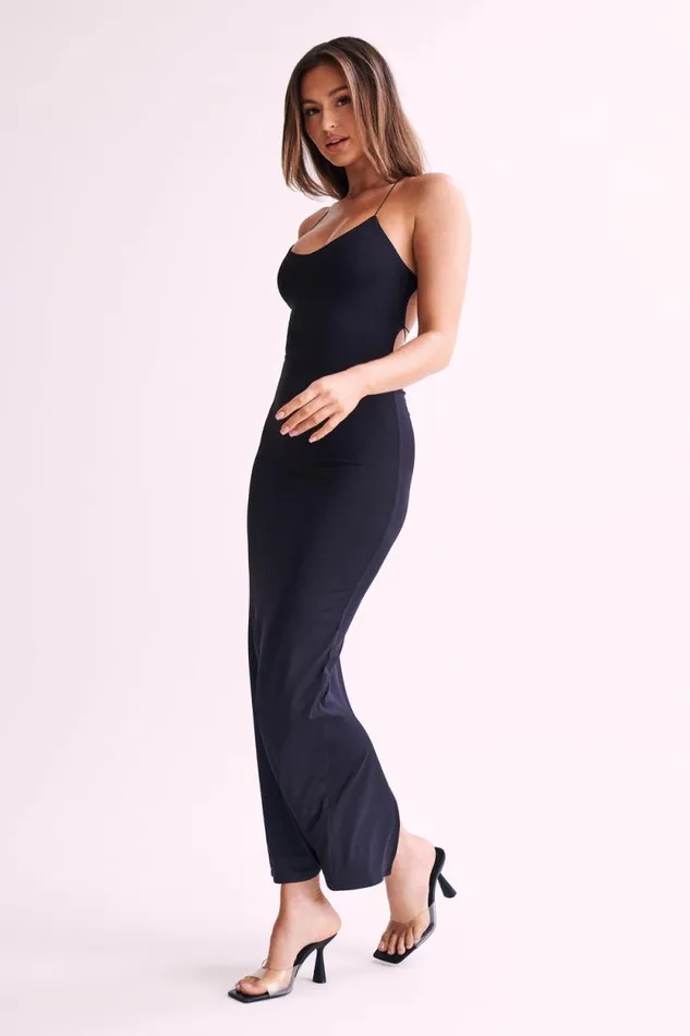 Women Meshki Dresses Sabine Backless Maxi Dress 8211 Black