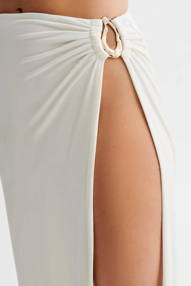 Women Meshki Dresses Suri Slinky Maxi Skirt With Gold Hardware 8211 White