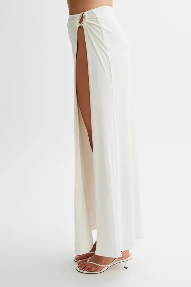 Women Meshki Dresses Suri Slinky Maxi Skirt With Gold Hardware 8211 White