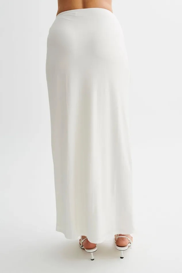 Women Meshki Dresses Suri Slinky Maxi Skirt With Gold Hardware 8211 White