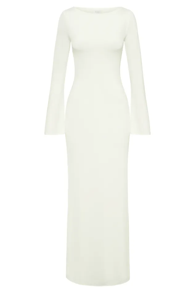Women Meshki Dresses Tarna Slinky Fishtail Maxi Dress 8211 Ivory