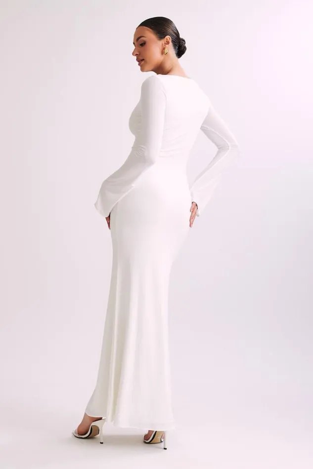 Women Meshki Dresses Tarna Slinky Fishtail Maxi Dress 8211 Ivory