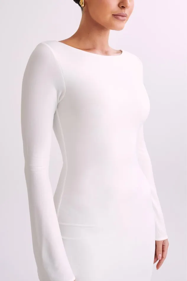 Women Meshki Dresses Tarna Slinky Fishtail Maxi Dress 8211 Ivory