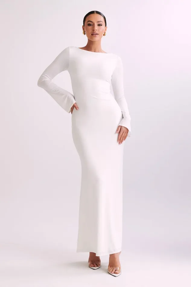 Women Meshki Dresses Tarna Slinky Fishtail Maxi Dress 8211 Ivory