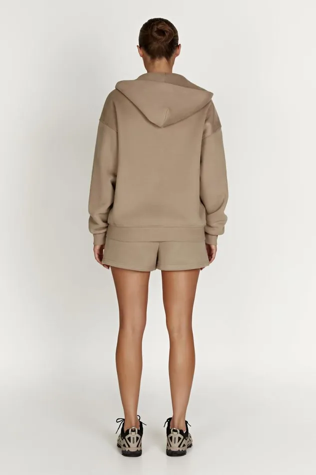 Women Meshki Outerwear Corrie Unisex Zip Through Hoodie 8211 Cement