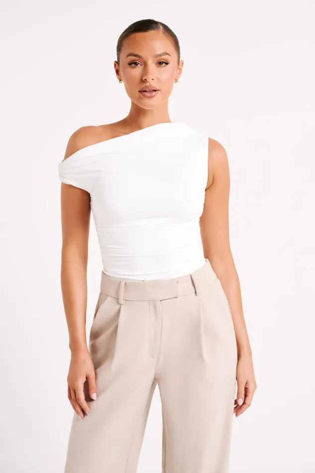 Women Meshki Tops Alayna Recycled Nylon Ruched Top 8211 White