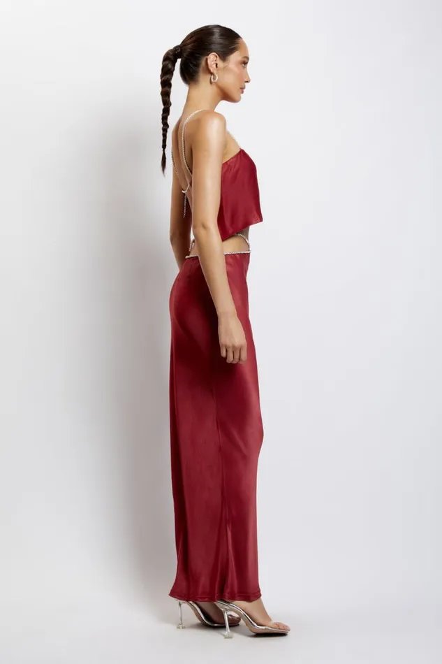 Women Meshki Tops Dayana Straight Cut Crop Top 8211 Wine