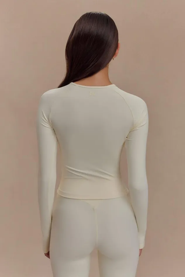 Women Meshki Tops Eliana Long Sleeve Active Top 8211 Ivory