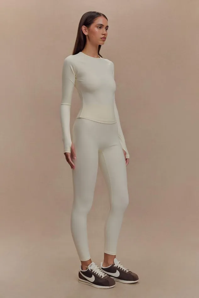 Women Meshki Tops Eliana Long Sleeve Active Top 8211 Ivory