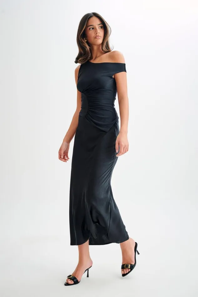 Women Meshki Tops Irving Off Shoulder Slinky Top 8211 Black