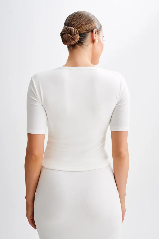 Women Meshki Tops Jonah Button Up Modal Top 8211 Ivory