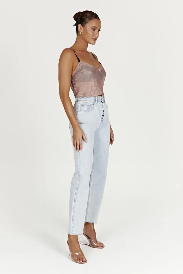 Women Meshki Tops Kiana Iridescent Camisole 8211 Taupe