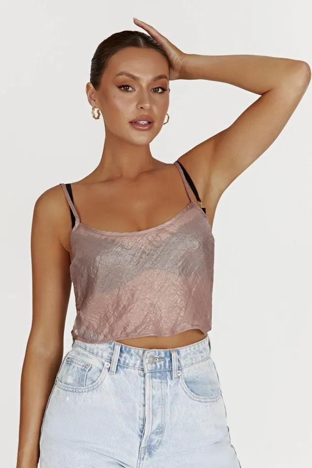 Women Meshki Tops Kiana Iridescent Camisole 8211 Taupe