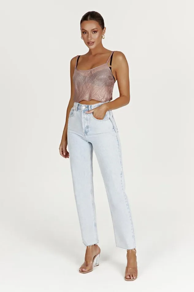 Women Meshki Tops Kiana Iridescent Camisole 8211 Taupe
