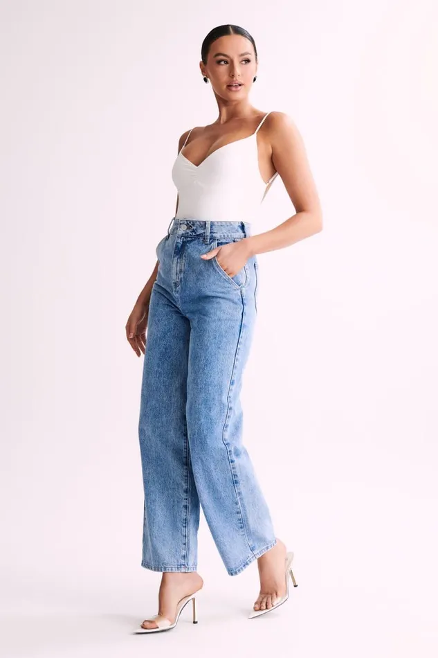 Women Meshki Tops Leah Recycled Nylon Backless Bodysuit 8211 White