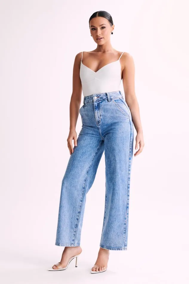 Women Meshki Tops Leah Recycled Nylon Backless Bodysuit 8211 White