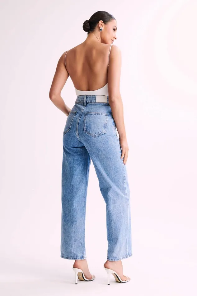Women Meshki Tops Leah Recycled Nylon Backless Bodysuit 8211 White