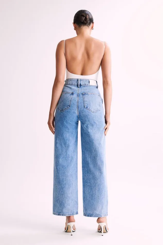 Women Meshki Tops Leah Recycled Nylon Backless Bodysuit 8211 White