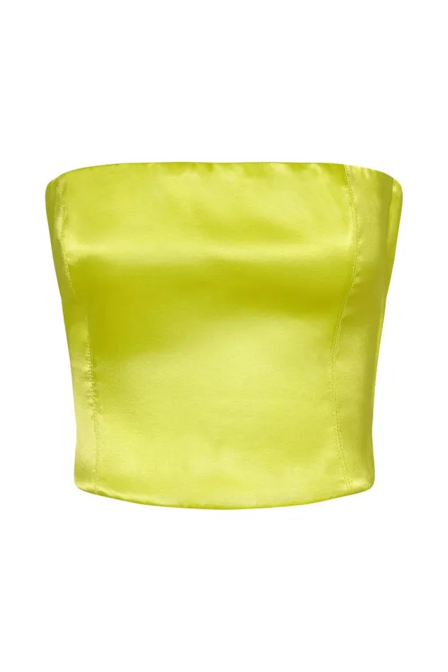 Women Meshki Tops Monique Satin Tube Top 8211 Fresh Green