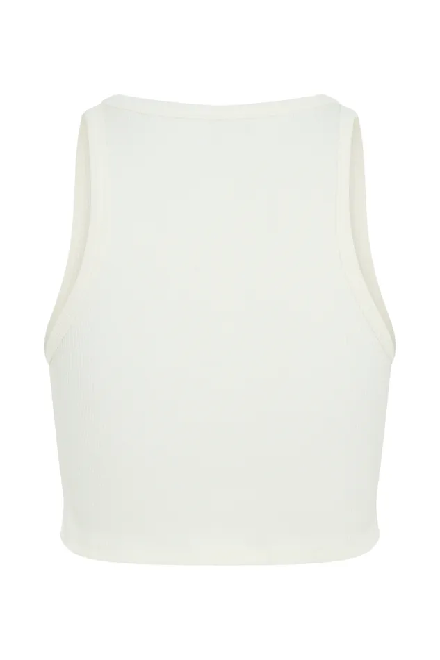Women Meshki Tops Morgana Ribbed Tank Top 8211 White