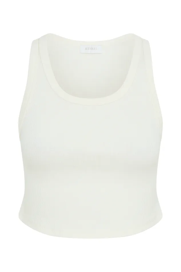 Women Meshki Tops Morgana Ribbed Tank Top 8211 White
