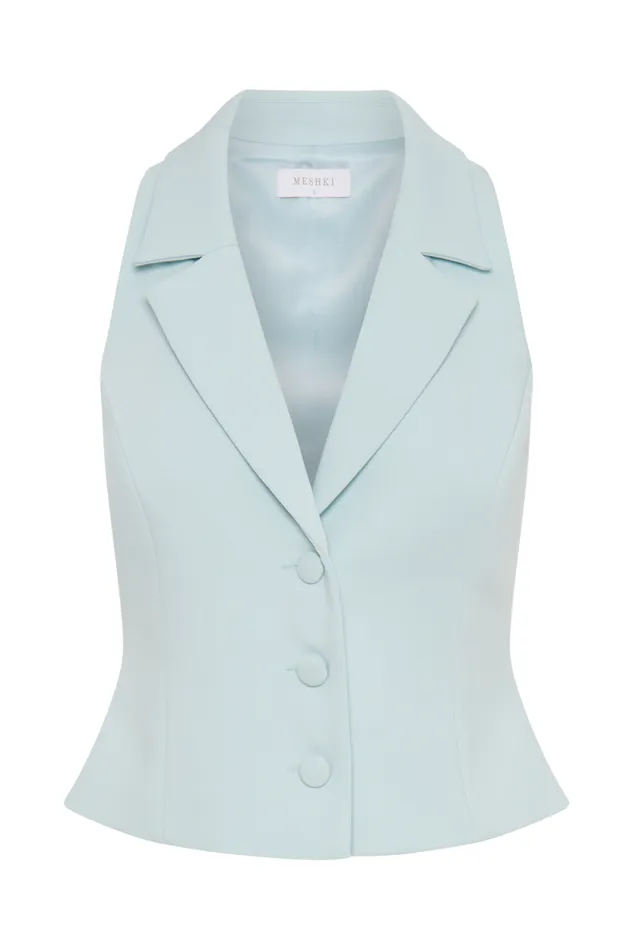 Women Meshki Tops Mura Suiting Vest 8211 Ice Blue
