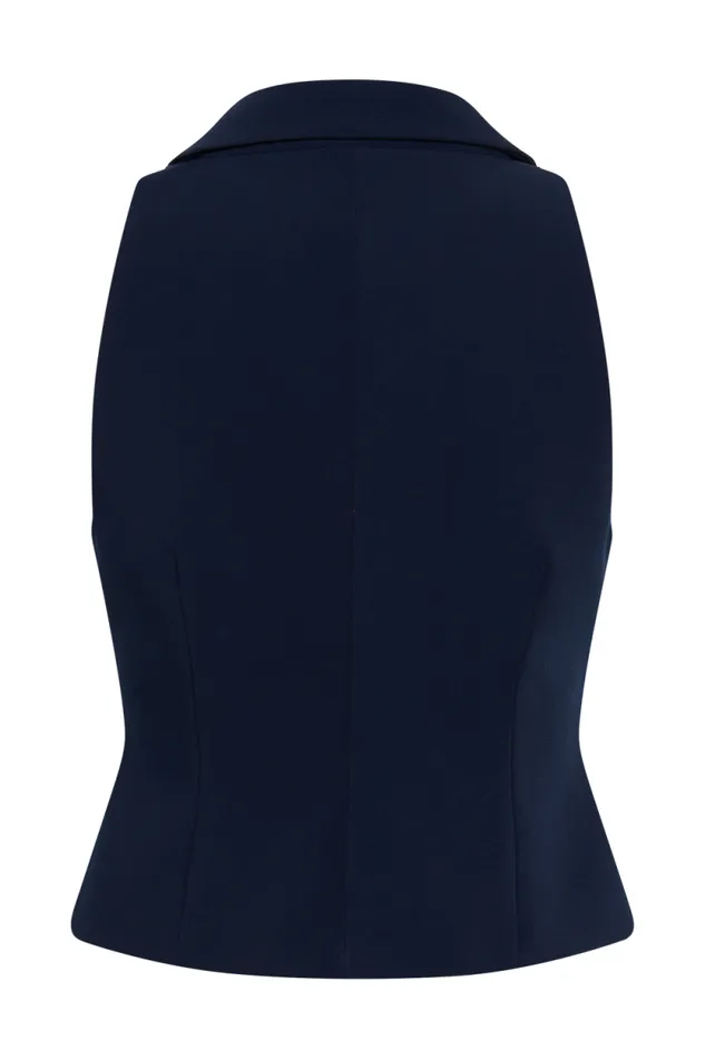 Women Meshki Tops Mura Suiting Vest 8211 Navy
