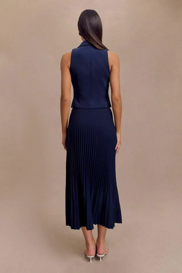 Women Meshki Tops Mura Suiting Vest 8211 Navy