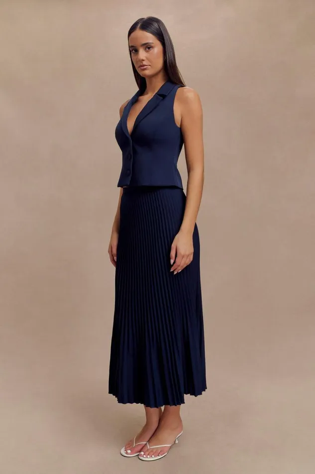 Women Meshki Tops Mura Suiting Vest 8211 Navy