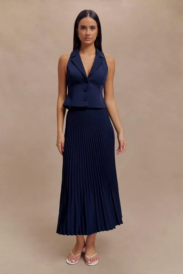 Women Meshki Tops Mura Suiting Vest 8211 Navy