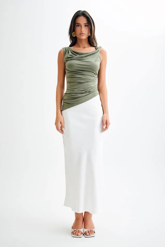 Women Meshki Tops Prianyka Slinky Sleeveless Top 8211 Military Olive