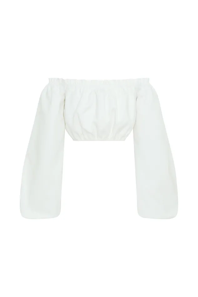 Women Meshki Tops Salome Off Shoulder Crop Top 8211 White