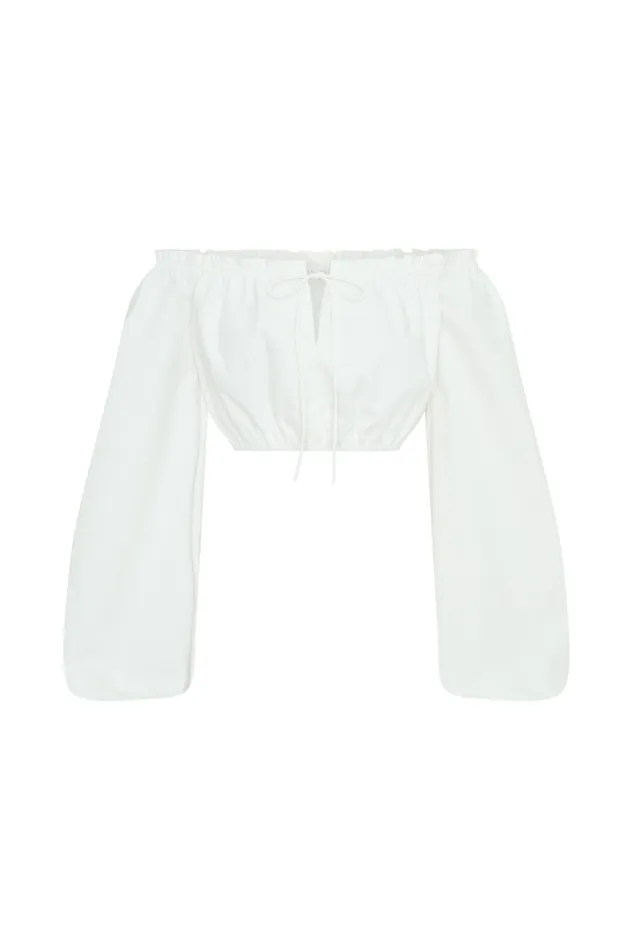 Women Meshki Tops Salome Off Shoulder Crop Top 8211 White