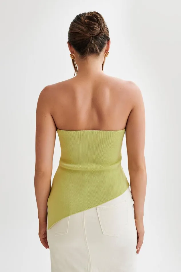 Women Meshki Tops Sidney Asymmetrical Strapless Knit Top 8211 Apple