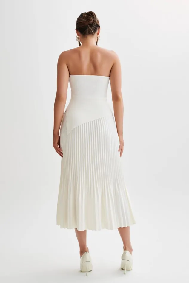 Women Meshki Tops Sidney Asymmetrical Strapless Knit Top 8211 White