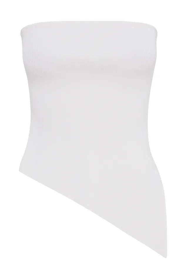 Women Meshki Tops Sidney Asymmetrical Strapless Knit Top 8211 White