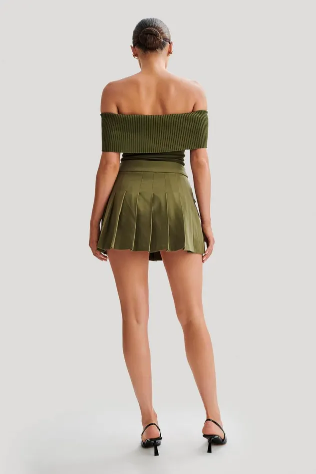 Women Meshki Tops Susanna Off Shoulder Knit Top 8211 Military Olive