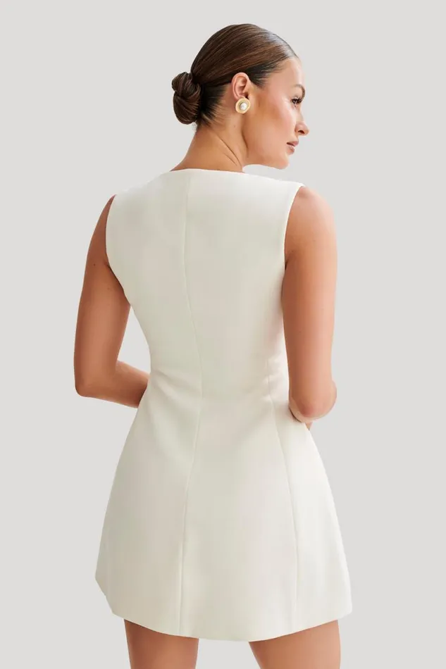 Women Meshki Two Piece Sets Lysandre Crepe Mini Dress 8211 Ivory