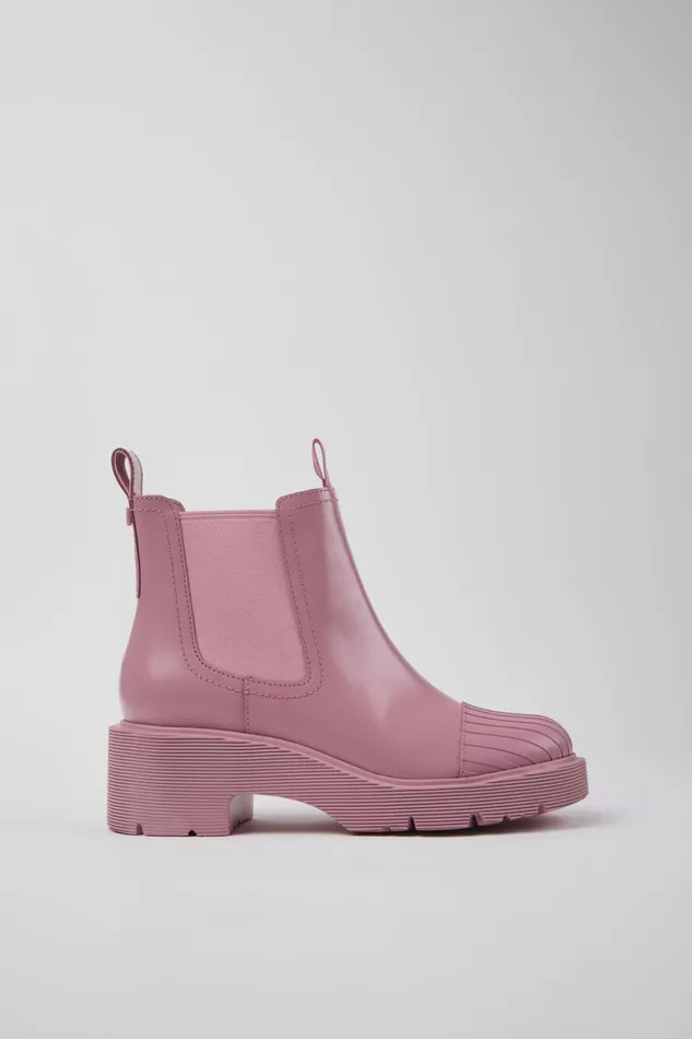 Women Milah Pink Leather Chelsea Boots Camper Ankle Boots Women Milah Pink Leather Chelsea Boots Camper Ankle Boots