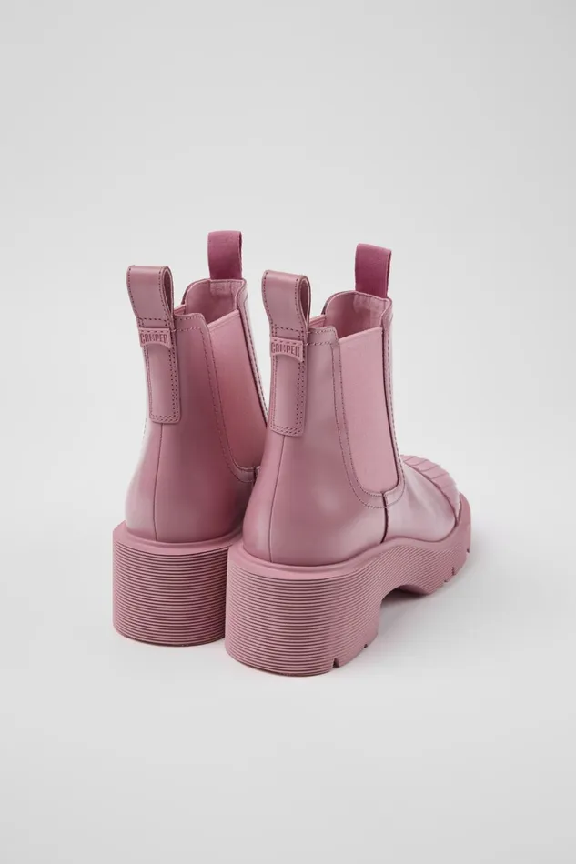 Women Milah Pink Leather Chelsea Boots Camper Ankle Boots Women Milah Pink Leather Chelsea Boots Camper Ankle Boots