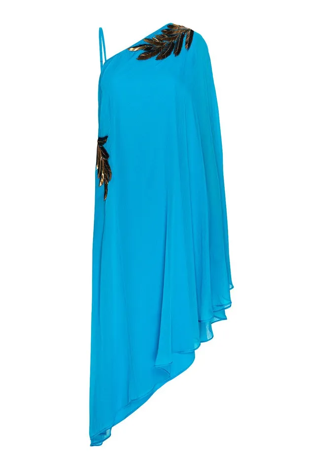 Women MISA Los Angeles Dresses ELANEH DRESS Aqua Palm D039or