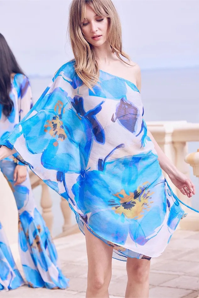 Women MISA Los Angeles Dresses HERA DRESS Blue Poppy
