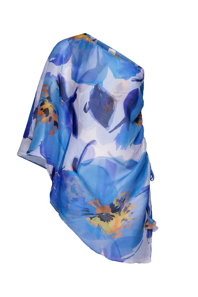 Women MISA Los Angeles Dresses HERA DRESS Blue Poppy