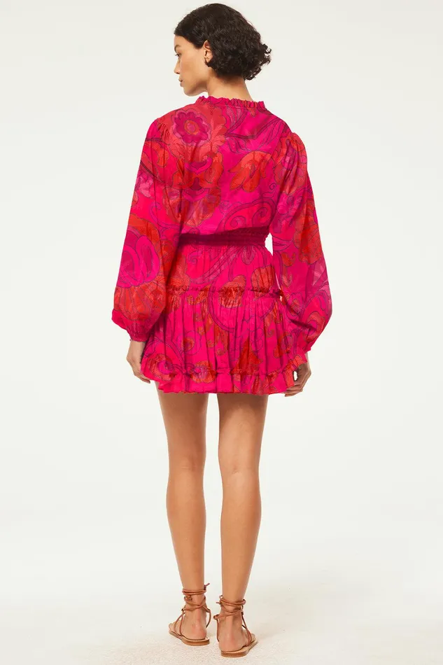 Women MISA Los Angeles Dresses LORENA DRESS Flora Corsica Fuchsia