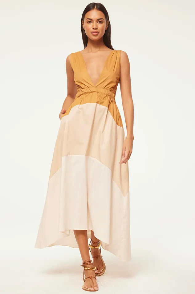 Women MISA Los Angeles Dresses NIA DRESS Stretch Poplin Mix