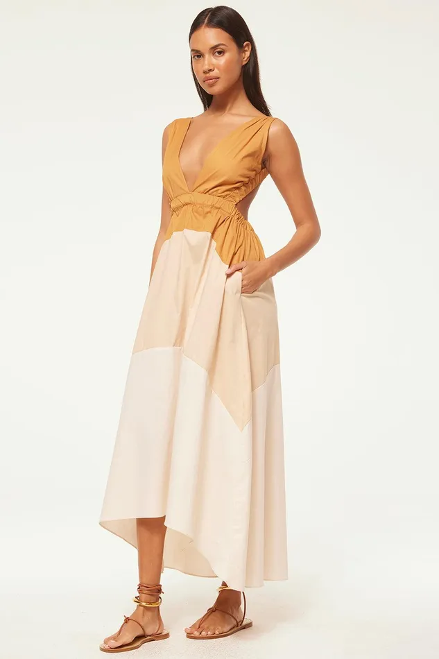 Women MISA Los Angeles Dresses NIA DRESS Stretch Poplin Mix