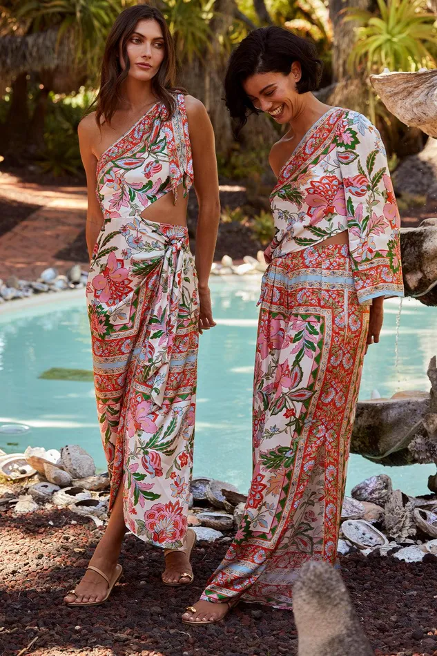 Women MISA Los Angeles Dresses SERINA DRESS Casablanca Border Mix