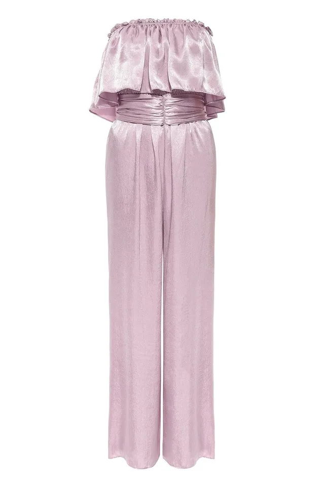Women MISA Los Angeles Exclusives DIANDRA JUMPSUIT Pink Satin