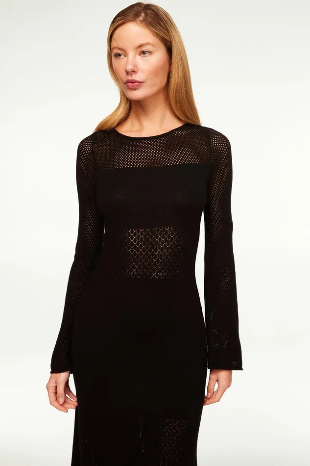 Women MISA Los Angeles Knits ANU DRESS Black Lead