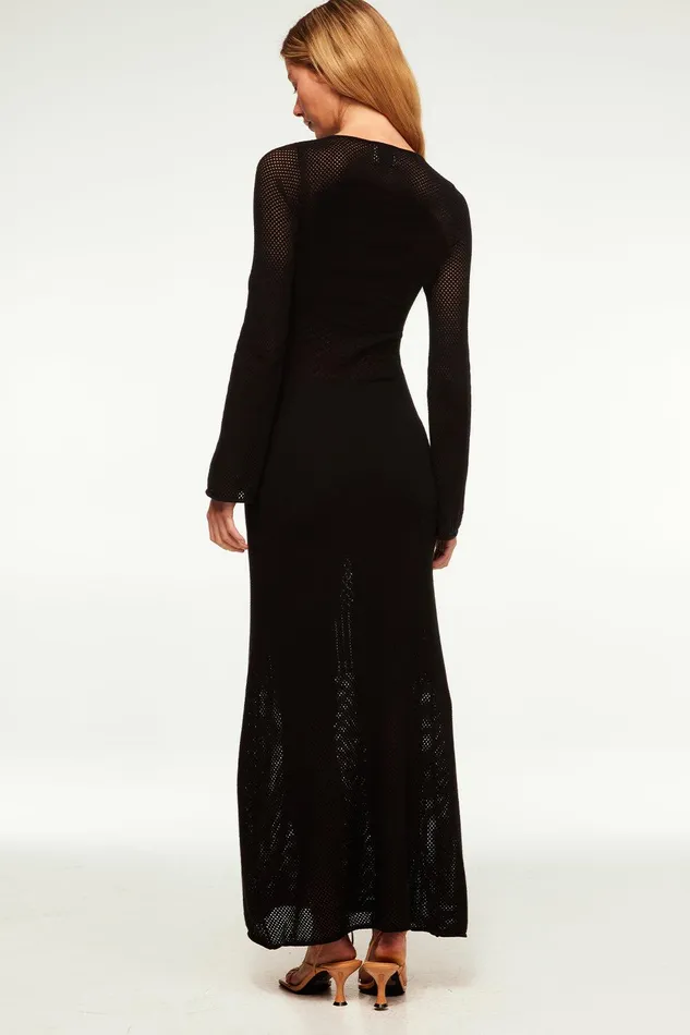 Women MISA Los Angeles Knits ANU DRESS Black Lead